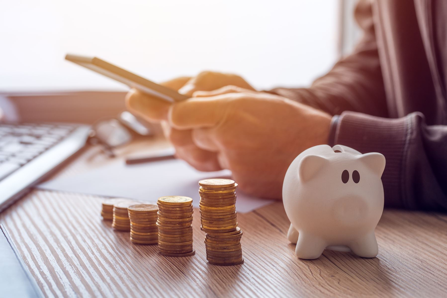 piggy bank with coins